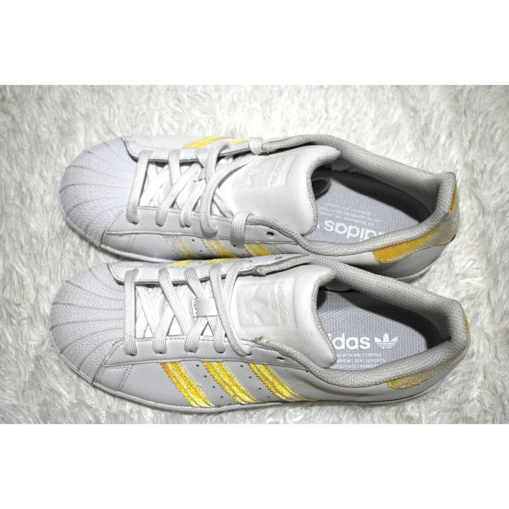 Adidas Superstar Iridescent Leather Shell Toe Sneakers Women's Size 8.5 UK 6